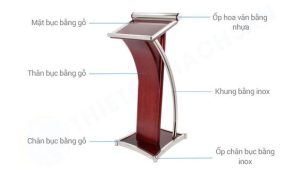 bục phát biểu inox
